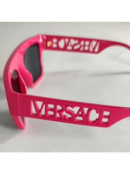 VERSACE VE4430 536787 Fuxia Pink Rectangular Logo Spell Out main image 7